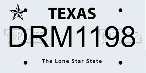 DRM1198 Texas License Plate