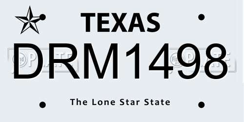 DRM1498 Texas License Plate