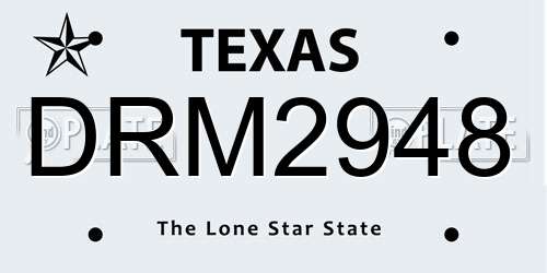 DRM2948 Texas License Plate
