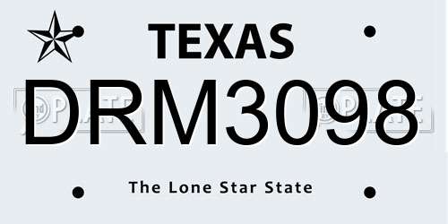 DRM3098 Texas License Plate