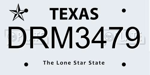 DRM3479 Texas License Plate