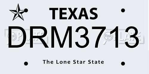 DRM3713 Texas License Plate
