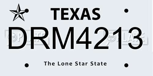 DRM4213 Texas License Plate