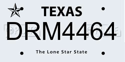 DRM4464 Texas License Plate