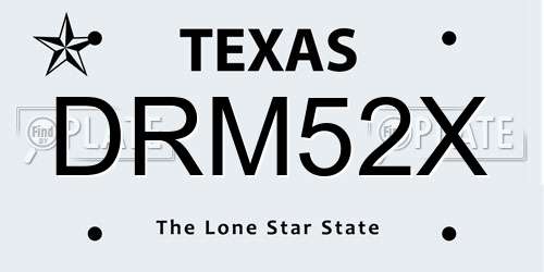 DRM52X Texas License Plate