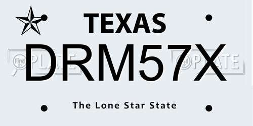 DRM57X Texas License Plate