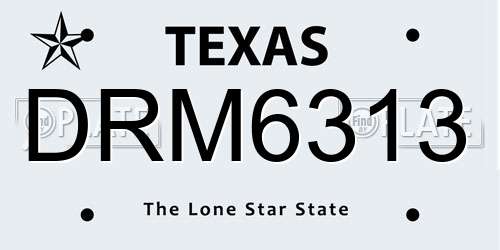 DRM6313 Texas License Plate