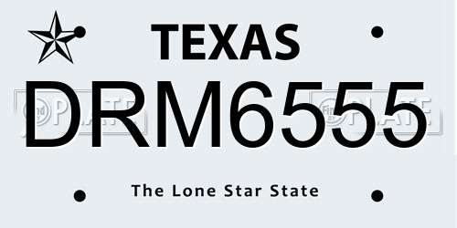 DRM6555 Texas License Plate