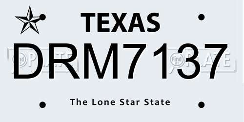 DRM7137 Texas License Plate