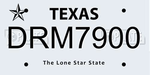 DRM7900 Texas License Plate