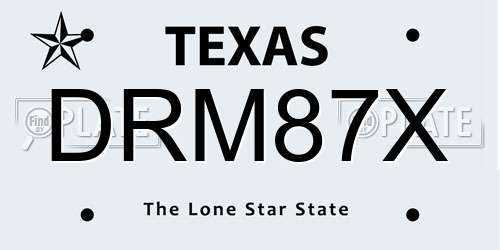 DRM87X Texas License Plate