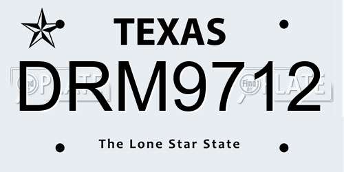DRM9712 Texas License Plate