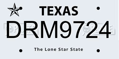 DRM9724 Texas License Plate