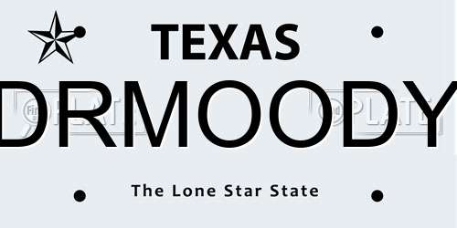 DRMOODY Texas License Plate