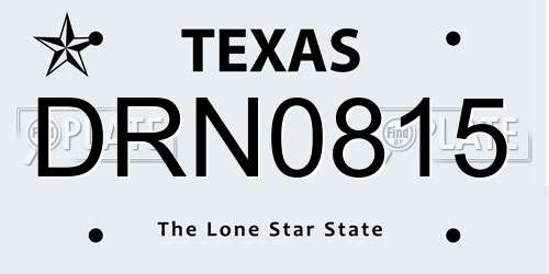 DRN0815 Texas License Plate