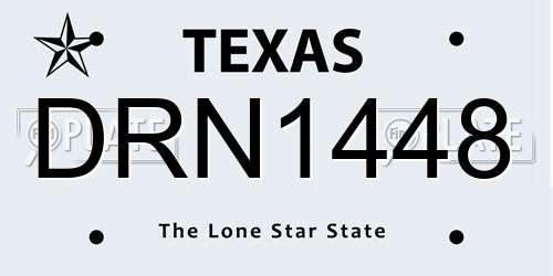 DRN1448 Texas License Plate