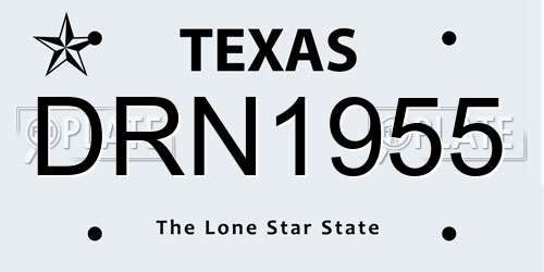 DRN1955 Texas License Plate