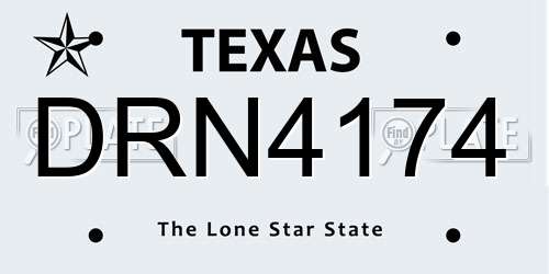 DRN4174 Texas License Plate