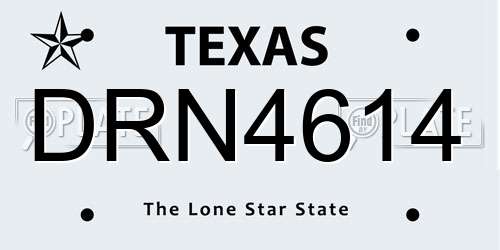 DRN4614 Texas License Plate