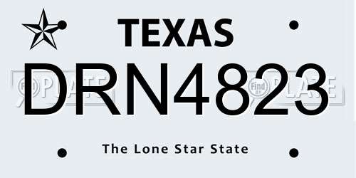 DRN4823 Texas License Plate