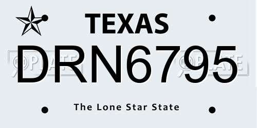 DRN6795 Texas License Plate