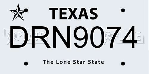 DRN9074 Texas License Plate