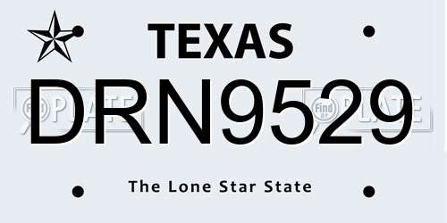 DRN9529 Texas License Plate