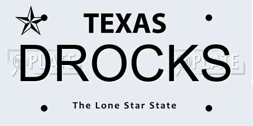 DROCKS Texas License Plate