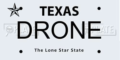 DRONE Texas License Plate