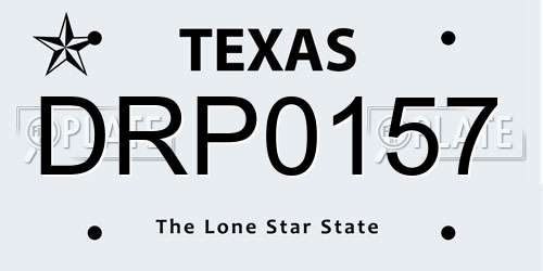 DRP0157 Texas License Plate