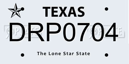 DRP0704 Texas License Plate