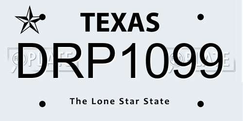 DRP1099 Texas License Plate