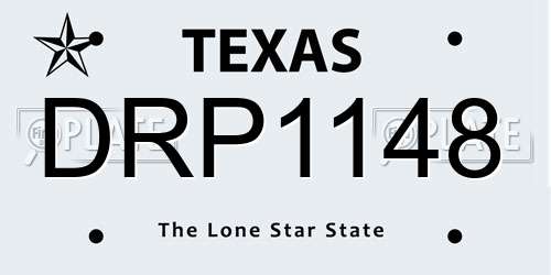 DRP1148 Texas License Plate