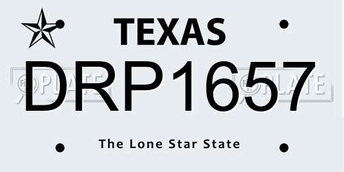 DRP1657 Texas License Plate