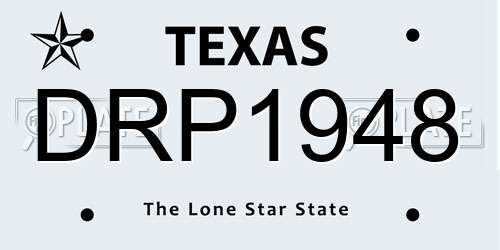 DRP1948 Texas License Plate