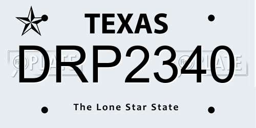 DRP2340 Texas License Plate