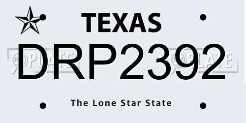 DRP2392 Texas License Plate
