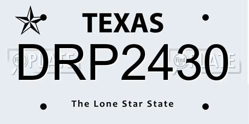 DRP2430 Texas License Plate
