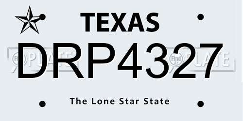 DRP4327 Texas License Plate