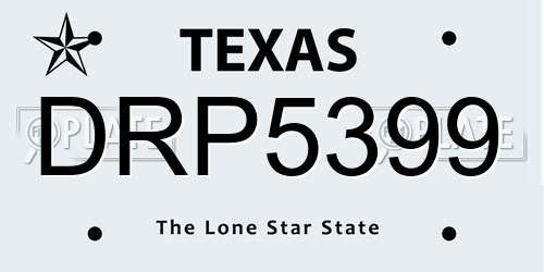 DRP5399 Texas License Plate