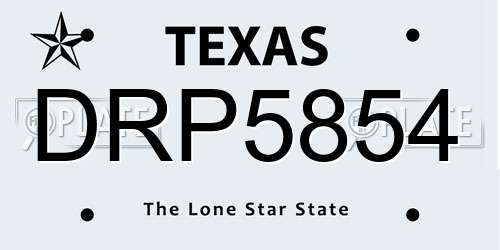 DRP5854 Texas License Plate