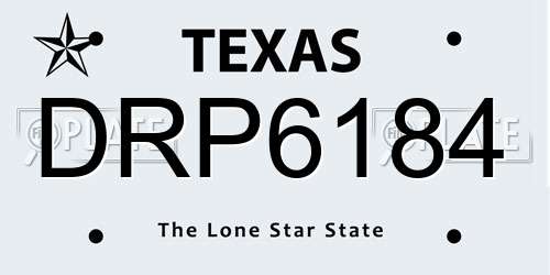 DRP6184 Texas License Plate
