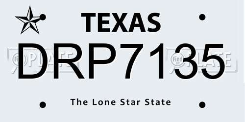 DRP7135 Texas License Plate