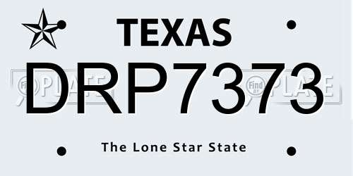DRP7373 Texas License Plate