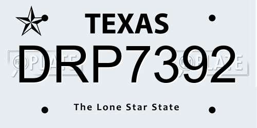 DRP7392 Texas License Plate