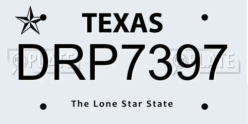 DRP7397 Texas License Plate