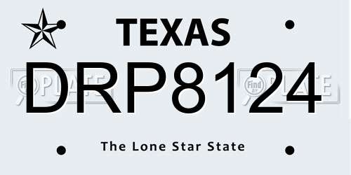DRP8124 Texas License Plate