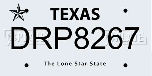 DRP8267 Texas License Plate