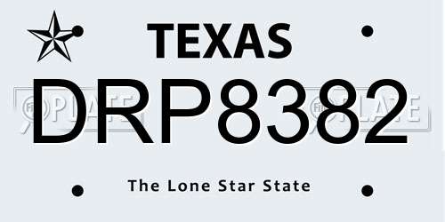 DRP8382 Texas License Plate