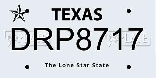 DRP8717 Texas License Plate